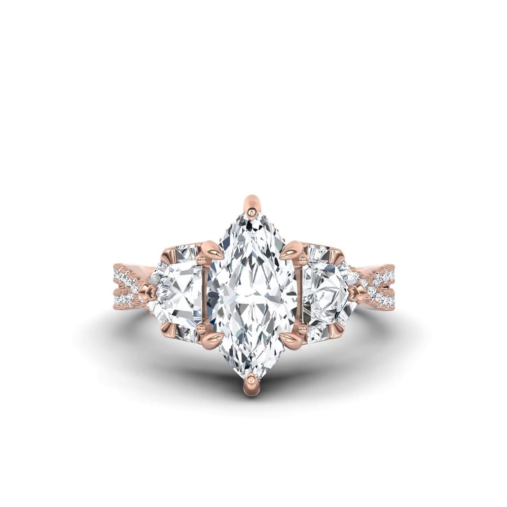 360 degree view of Bellatrix Epaulette Pavé Twist Lab Engagement Ring