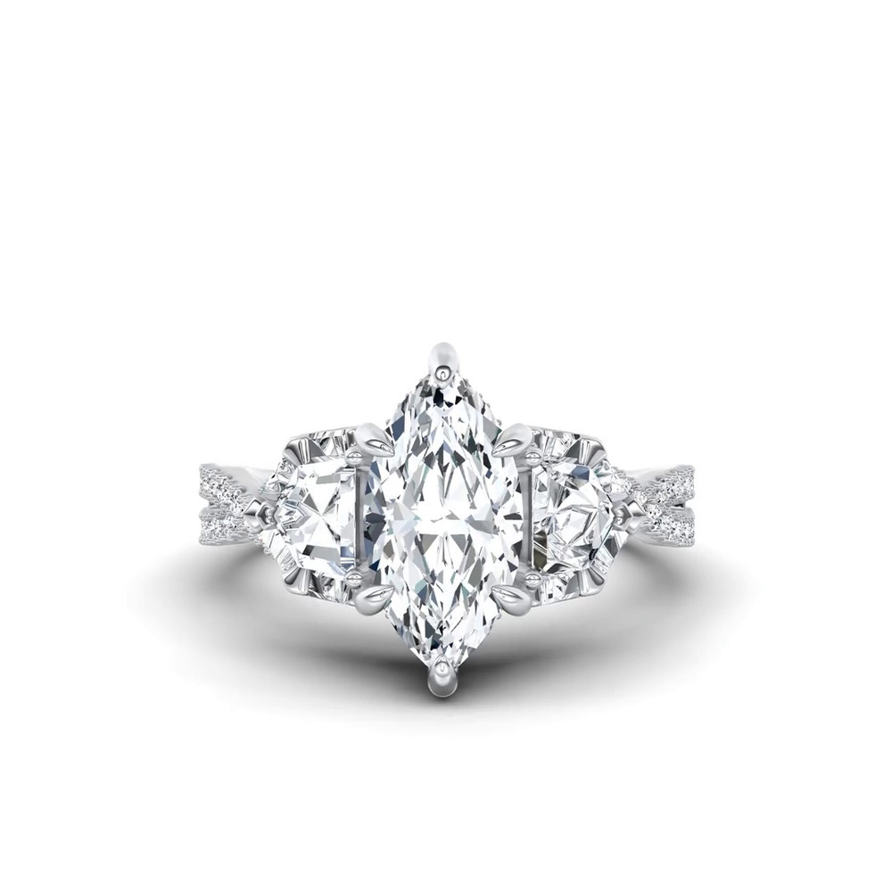 360 degree view of Bellatrix Epaulette Pavé Twist Lab Engagement Ring