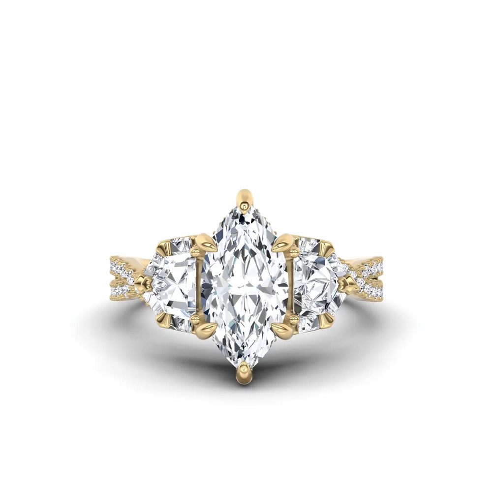 360 degree view of Bellatrix Epaulette Pavé Twist Lab Engagement Ring