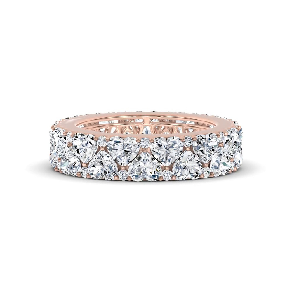 360 degree view of Hearts Mosaic Lab Diamond Eternity Band