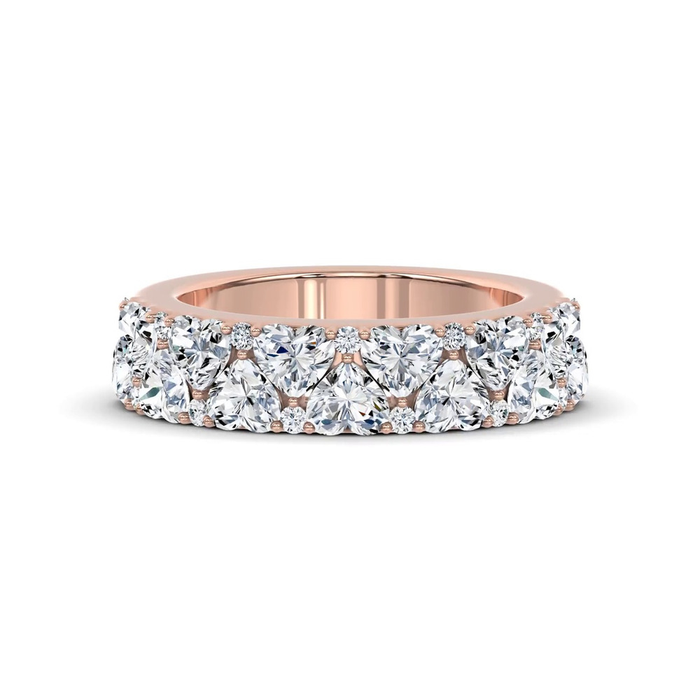 360 degree view of Hearts Mosaic Lab Diamond Half Eternity Band