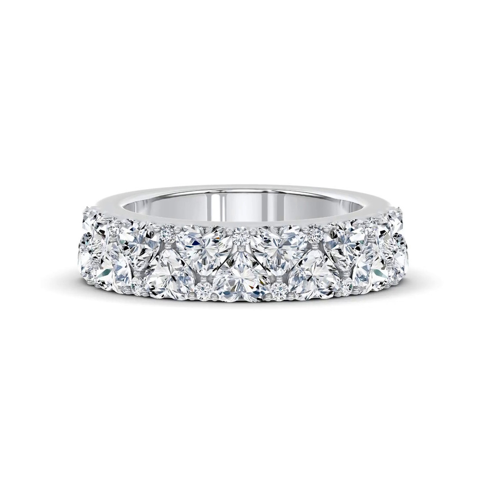 360 degree view of Hearts Mosaic Lab Diamond Half Eternity Band