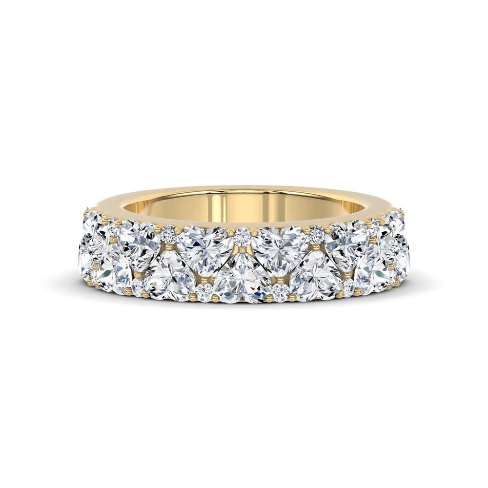 360 degree view of Hearts Mosaic Lab Diamond Half Eternity Band