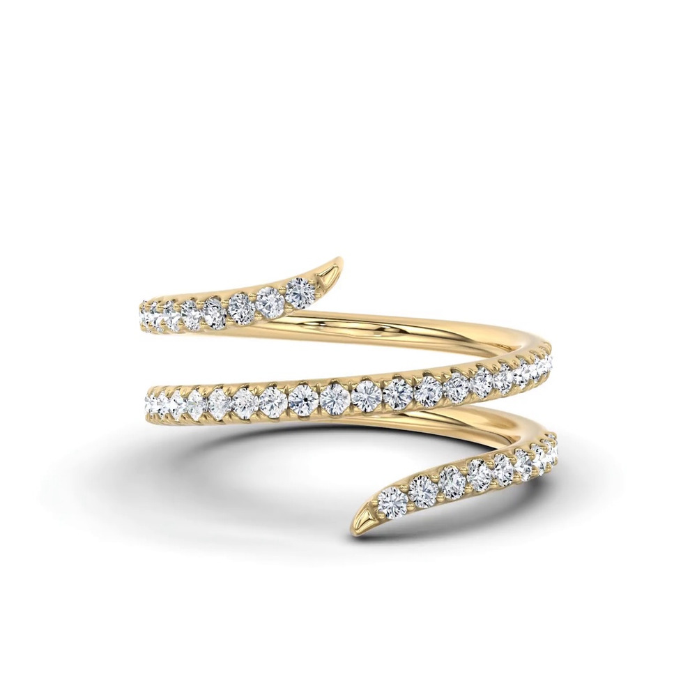 360 degree view of Pavé Spiral Lab Diamond Wrap Ring